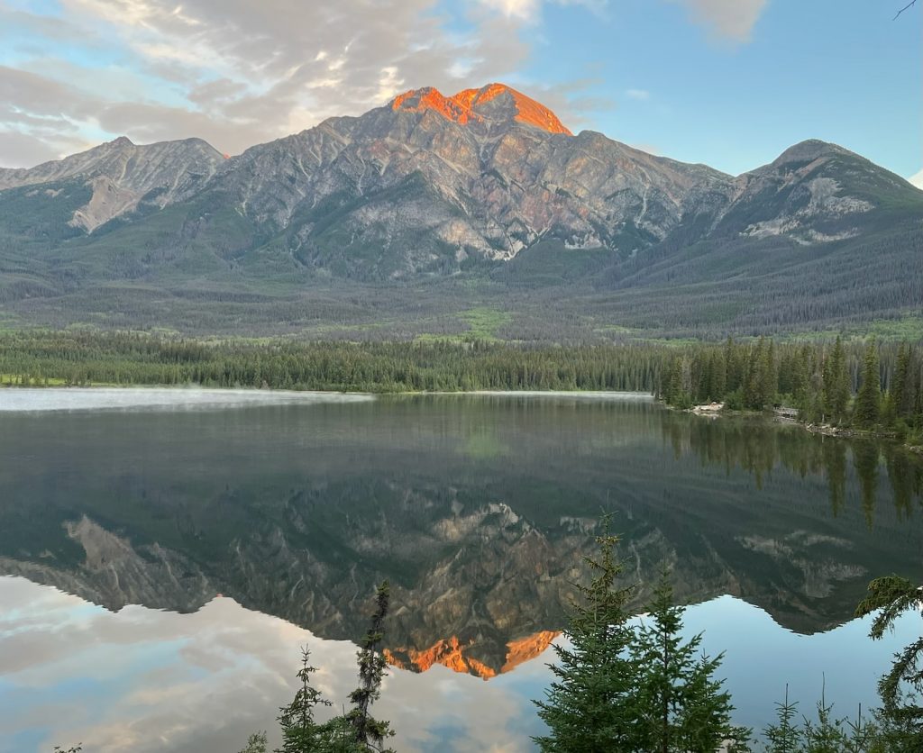 Mountain peak reflecting in the lake